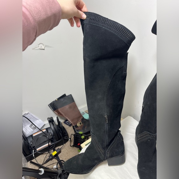 Vince Camuto Karinda Black Suede Over The Knee Boot Sz 10 - Picture 5 of 15